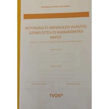 Biztonsági világítási rendszer üzemeltetési és karbantartási napló