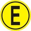 E jelzés tábla  öntapadós matrica 160x160mm