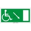 Menekülési irány jobbra le kerekesszékeseknek öntapadós matrica 300x150mm