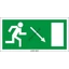 Menekülési út lépcson lefelé,jobbra(utánvilágító) öntapadós matrica 300x150mm