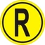 R jelzés tábla öntapadós matrica 160x160mm