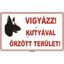 Vigyázz kutyával orzött terület öntapadós matrica 400x250mm